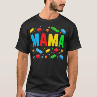 Mama Master Builder Building Bricks Blocks Funny M T-Shirt