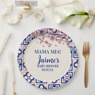 Mama Mia Baby Shower Cherry Blossoms Paper Plates