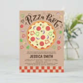 Mama Mia Faux Kraft Pizza Party Baby Shower Invitation (Standing Front)