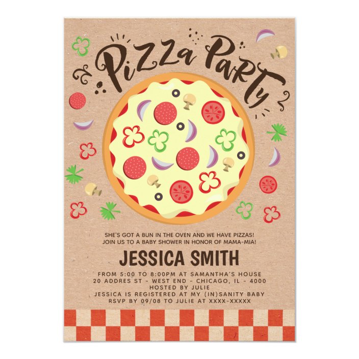 pizza baby shower invitations