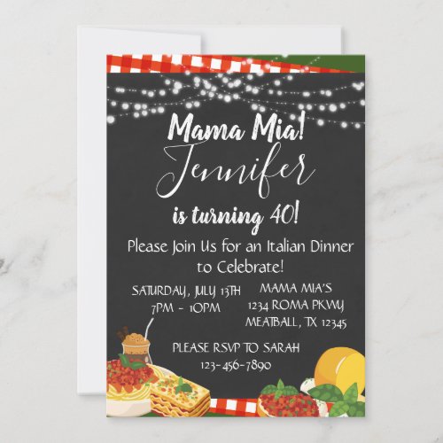 Mama Mia Italian Dinner Party Invitation