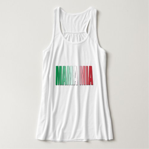 Mama Mia Italian Flag Colors Italy Tricolore Tank Top