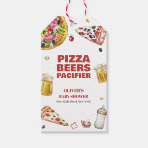 Mama Mia Italian Pizza Beer Pacifier Baby Shower Gift Tags
