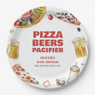 Mama Mia Italian Pizza Beer Pacifier Baby Shower Paper Plates