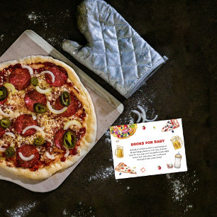 Mama Mia Pizza Beer Pacifier Books For Baby Shower Enclosure Card