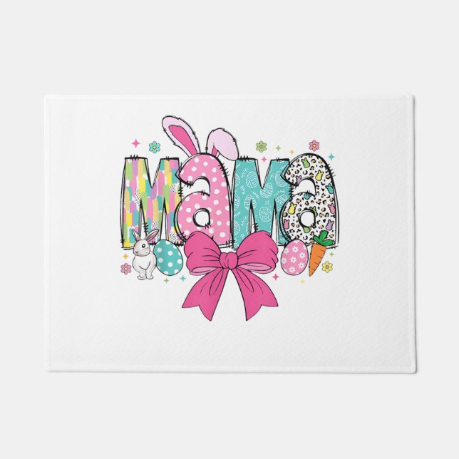 Mama Mini Easter Matching Mama Bunny Easter Day T- Doormat (Front)