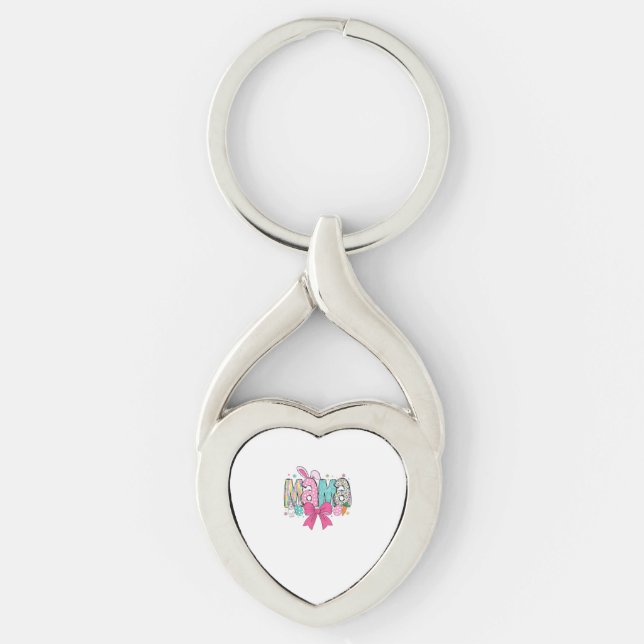 Mama Mini Easter Matching Mama Bunny Easter Day T- Keychain (Front)