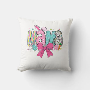 Mama Mini Easter Matching Mama Bunny Easter Day T- Throw Pillow