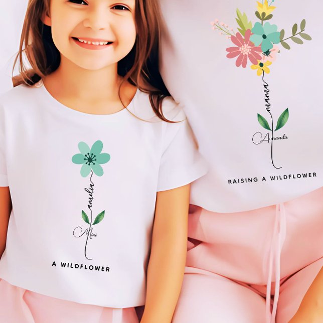 Mama mini matching Custom Wildflower  T-Shirt (Creator Uploaded)