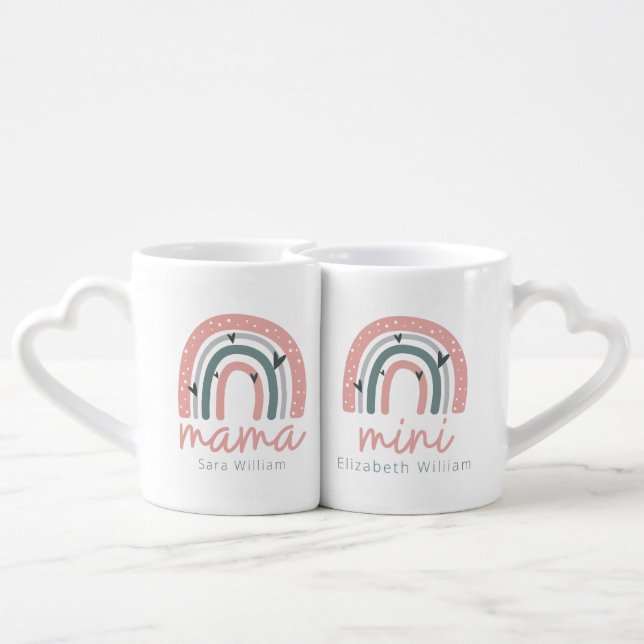 MAMA MINI MOM AND DAUGHTER COFFEE MUG SET (Back Nesting)