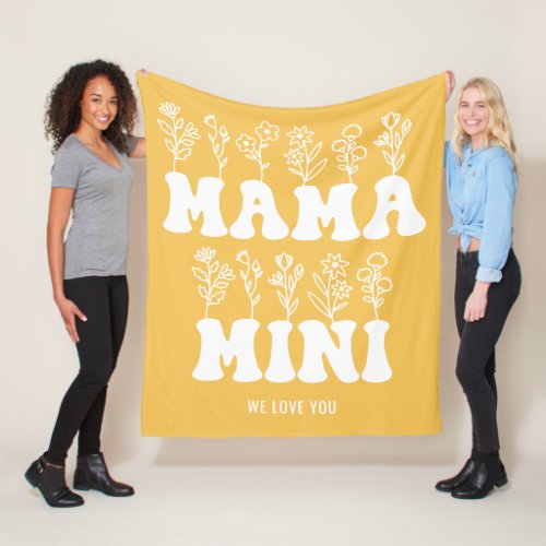 Mama Mini We Love You Custom Mothers Day  Fleece Blanket