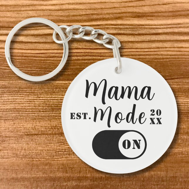 Mama Mode ON Keepsake, Est Year Custom Mom  Keychain (Creator Uploaded)