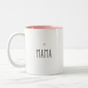 Mama Modern Mom Custom Heart Color Two-Tone Coffee Mug