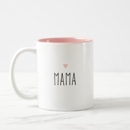 Mama  Modern Mom Custom Heart Color Two_Tone Coffee Mug