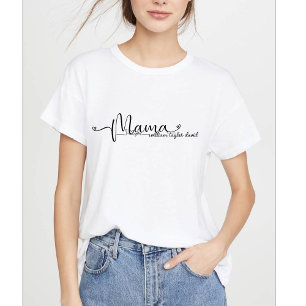 Mama Modern Mom Kids Names Mother's Day T-Shirt