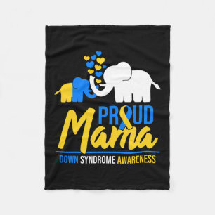 Mama Mom Down Syndrome Awareness Day Cute Elephant Fleece Blanket