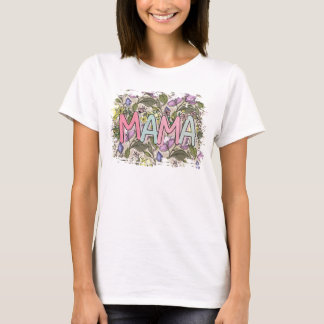 mama mom retro flower gift for mom T-Shirt