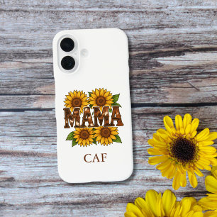 Mama Mom Sunflowers Monogram Initials Gift Mom iPhone 16 Case