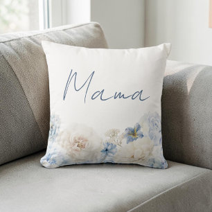Mama Mom to Be Wildflower Baby Shower Throw Pillow