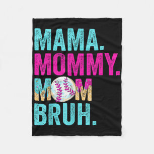 Mama Mommy Mom Bruh Baseball Mom Drip Ice Cream Fleece Blanket