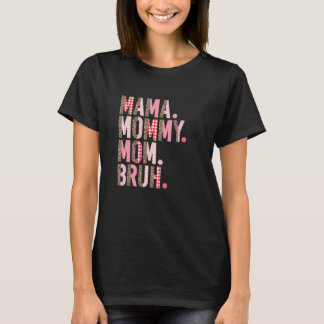 Mama Mommy Mom Bruh Pink Leopard Plaid Mother's Da T-Shirt