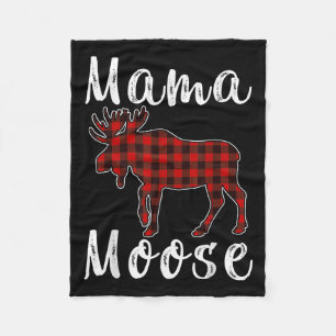 Mama Moose Family Christmas Pajama Red&amp; Black  Fleece Blanket
