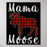 Mama Moose Family Christmas Pajama Red&amp;amp; Black  Poster