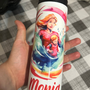 Mama Mother's Day  Beautiful woman Mother with kid Thermal Tumbler