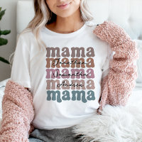 Mama Mother's Day Custom Kids Names Retro 