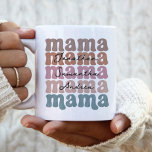 Mama Mother&#39;s Day Custom Kids Names Retro  Two-tone Coffee Mug at Zazzle