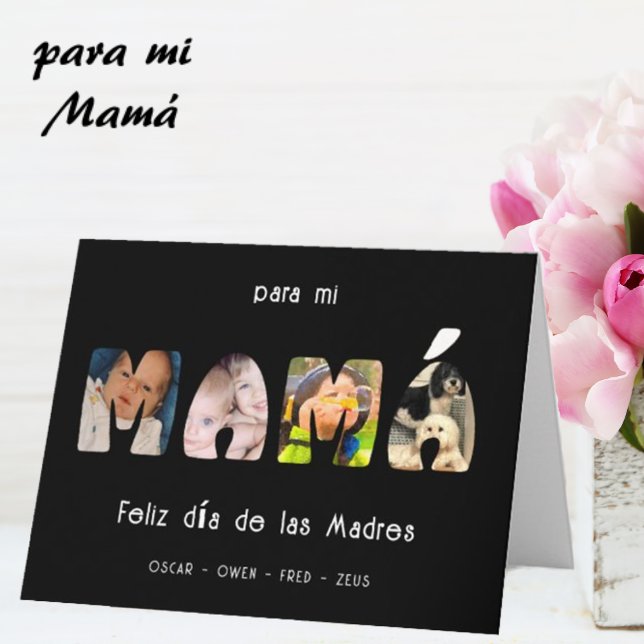Mamá Mother's Day Custom Photo & Name Card (Creator Uploaded)