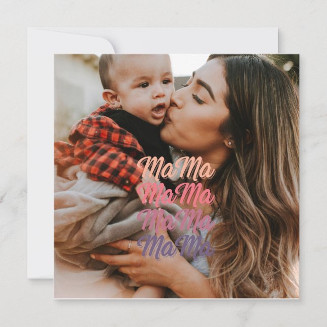 Mama Mother's Day Personalized Photo Card (Front)