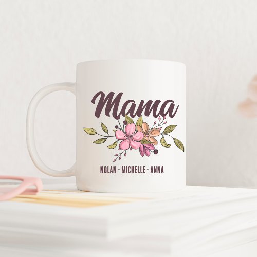 Mama Mothers Day Personalized with Names  Coffee Mug