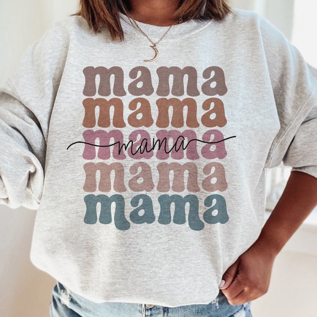 Mama Mother's Day Retro Stacked Sweatshirt (Creator Uploaded)