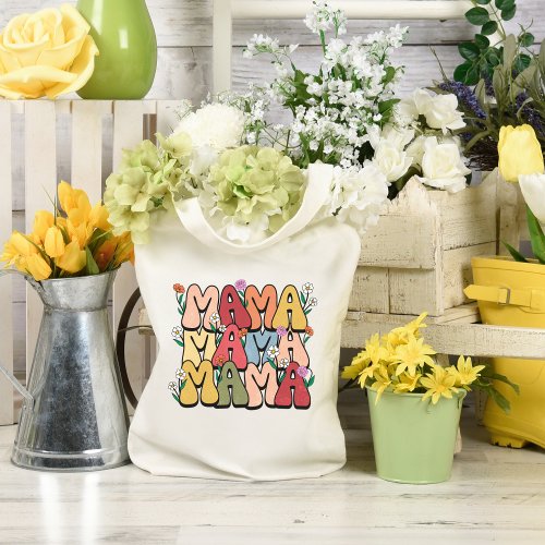 Mama Mothers Day Retro Tote Bag