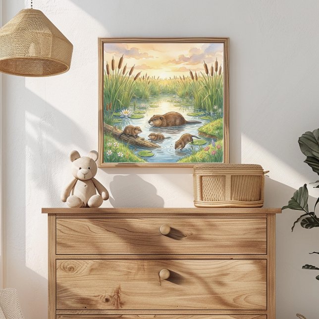 Mama Muskrat and Babies Nursery Poster (Creator Uploaded)
