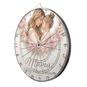 Mama — My First Home   Mother & Daughter Floral Tr Dart Board