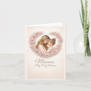 Mama — My First Home Mother & Daughter Floral Tr Invitation