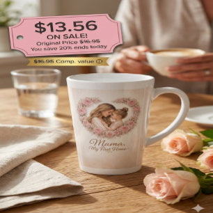 Mama — My First Home Mother & Daughter Floral Tr Latte Mug