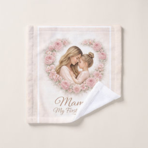 Mama — My First Home   Mother & Daughter Floral Tr Wash Cloth