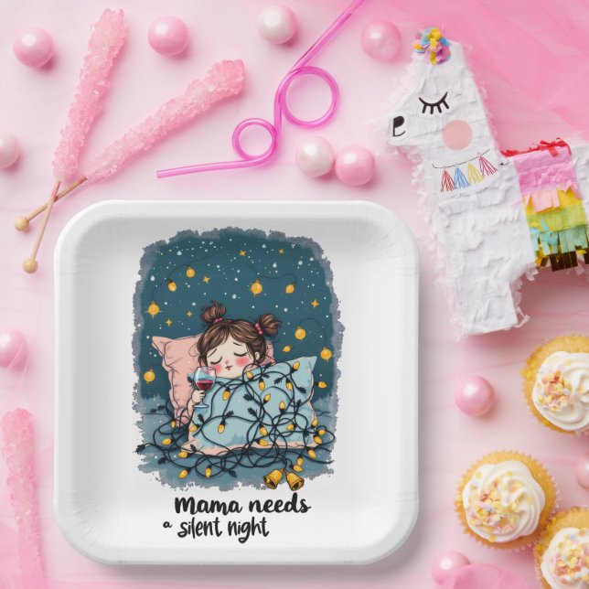 Mama Needs a Silent Night  Paper Plates (Party)