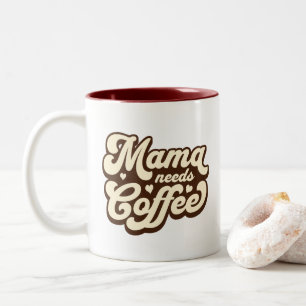 Mama Needs Coffee – Retro Two-Tone Coffee Mug