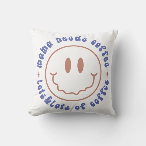 Mama Needs Coffee Throw Pillow