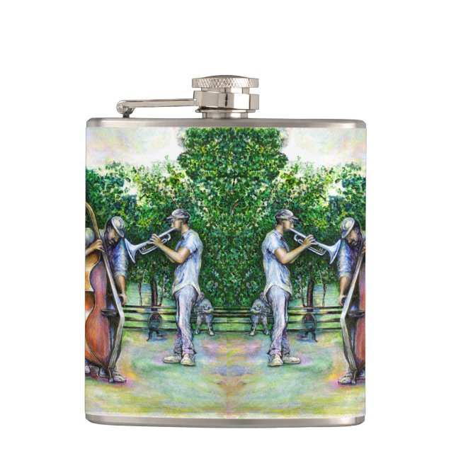 Mama Never Warned Me about Tuba Players Flask (Front)