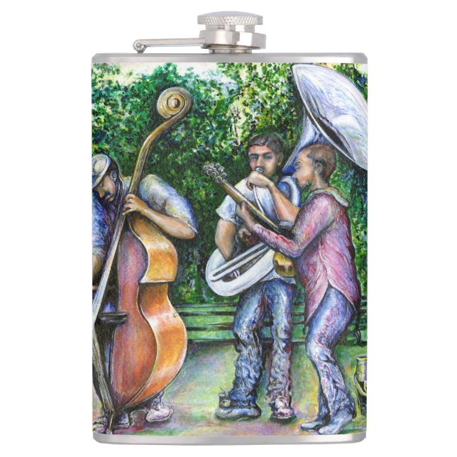 Mama Never Warned Me about Tuba Players Flask (Front)