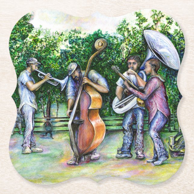 Mama Never Warned Me about Tuba Players Paper Coaster (Front)