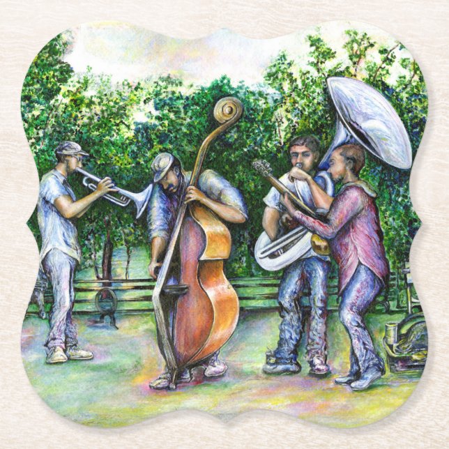 Mama Never Warned Me about Tuba Players Paper Coaster (Front)