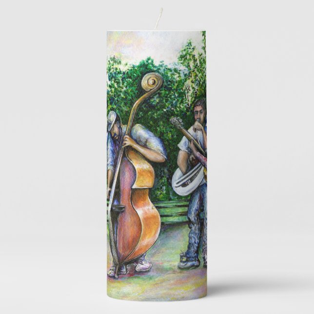 Mama Never Warned Me about Tuba Players Pillar Candle (Front)