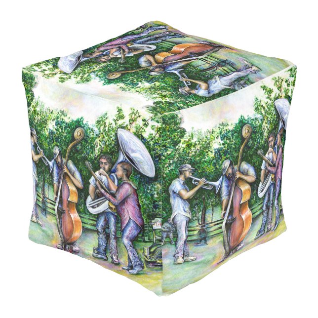 Mama Never Warned Me about Tuba Players Pouf (Angled Back)