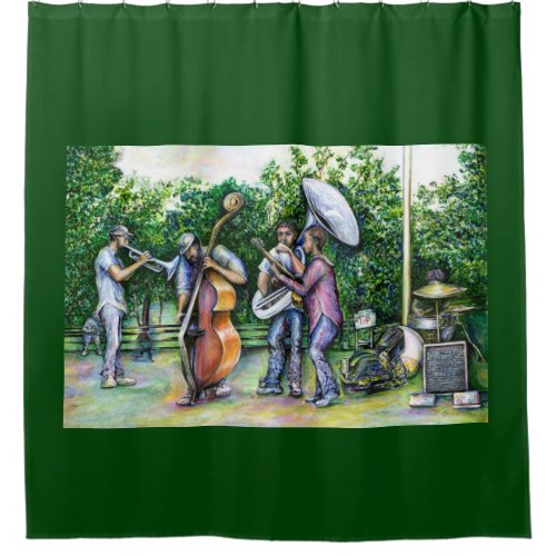 Mama Never Warned Me about Tuba Players Shower Curtain